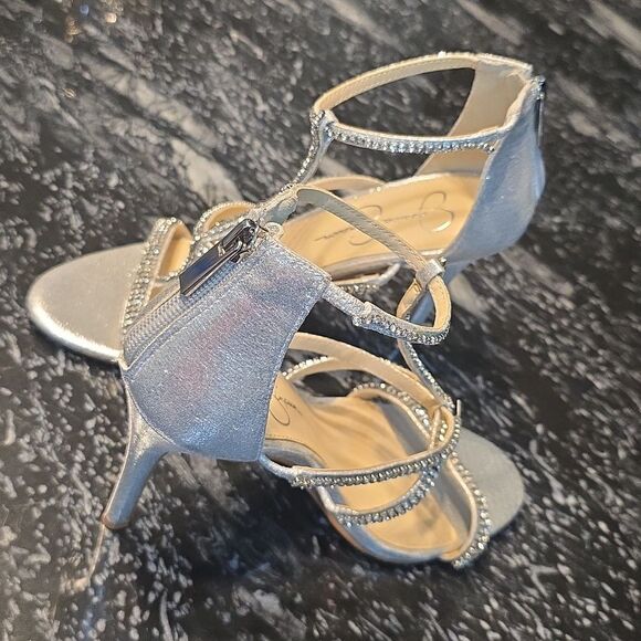 BRAND NEW JESSICA SIMPSON WOMEN'S SIDRA RHINESSTONE STILETTO HEEL SANDAL - Picture 7 of 16